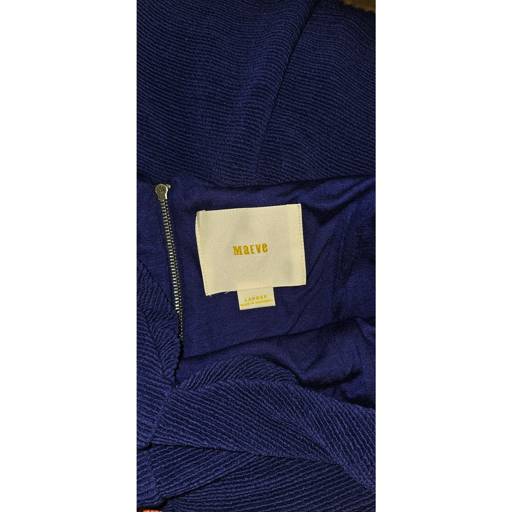 New Anthropologie MAEVE Ottoman Mini Dress $158 LARGE PETITE Blue