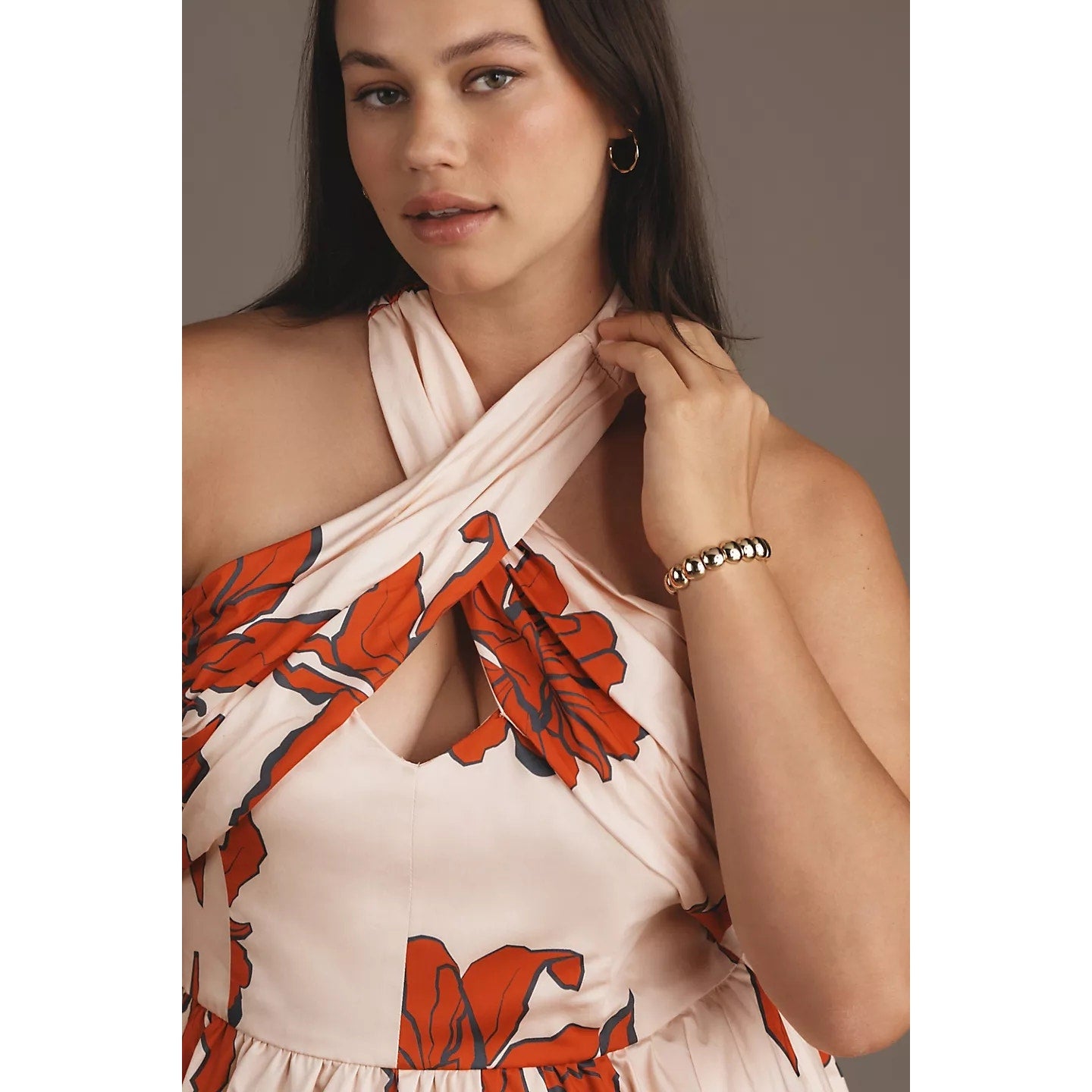 Anthropologie Hutch Wrap Halter Floral Romper