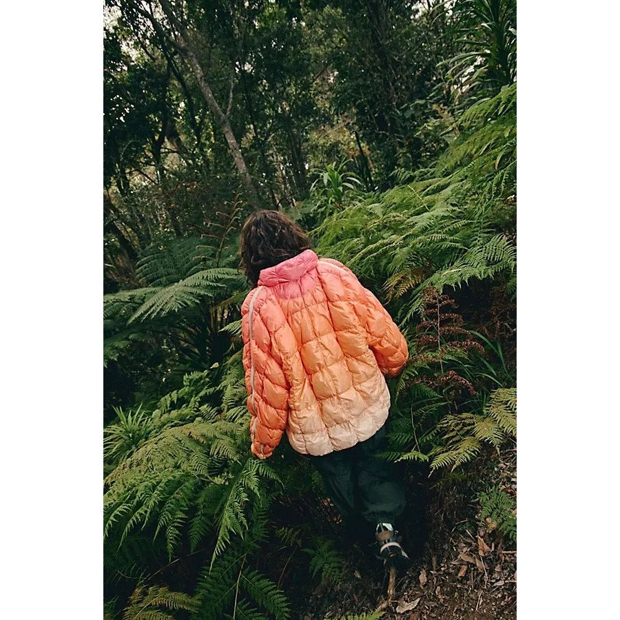 New FREE PEOPLE Scrunchy Glossy Printed Pippa Packable Puffer Jacket $228 SMALL