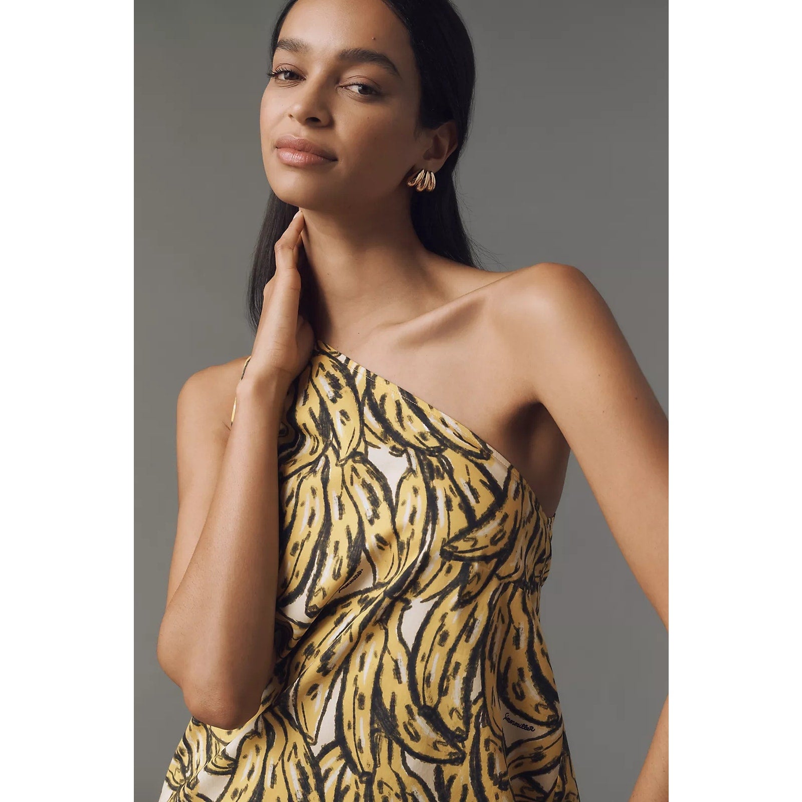 Anthropologie SIMONMILLER Rea One-Shoulder Poplin Maxi Dress LARGE Anthropologie