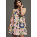 Anthropologie Maeve Printed Halter Swing Mini Dress X-SMALL Pink Anthropologie