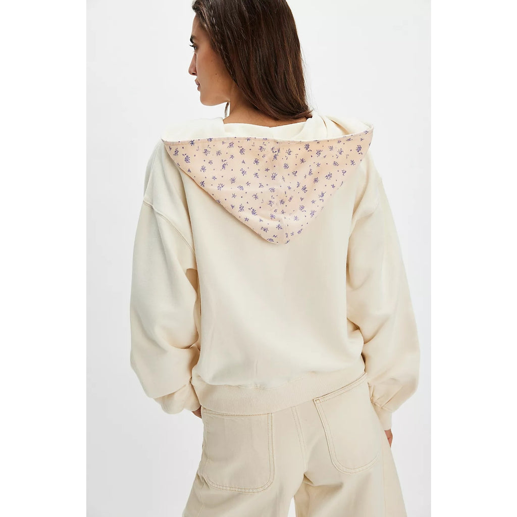 Free People Headscarf Hoodie $128 SMALL Buttercup Combo