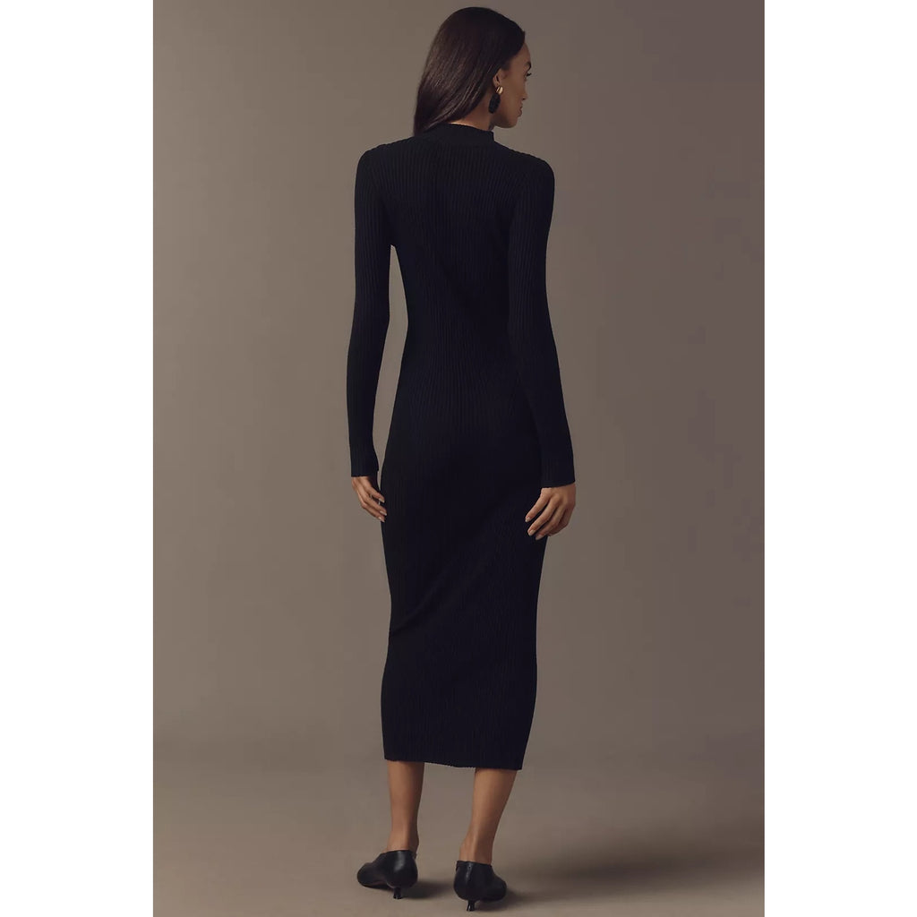 Anthropologie Long-Sleeve Mock Neck Studded Sweater Midi Dress $228 SMALL