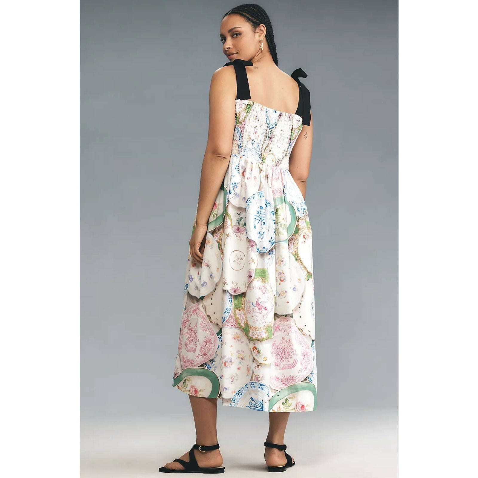 Anthropologie Antonoff Mindy Smocked Midi Dress