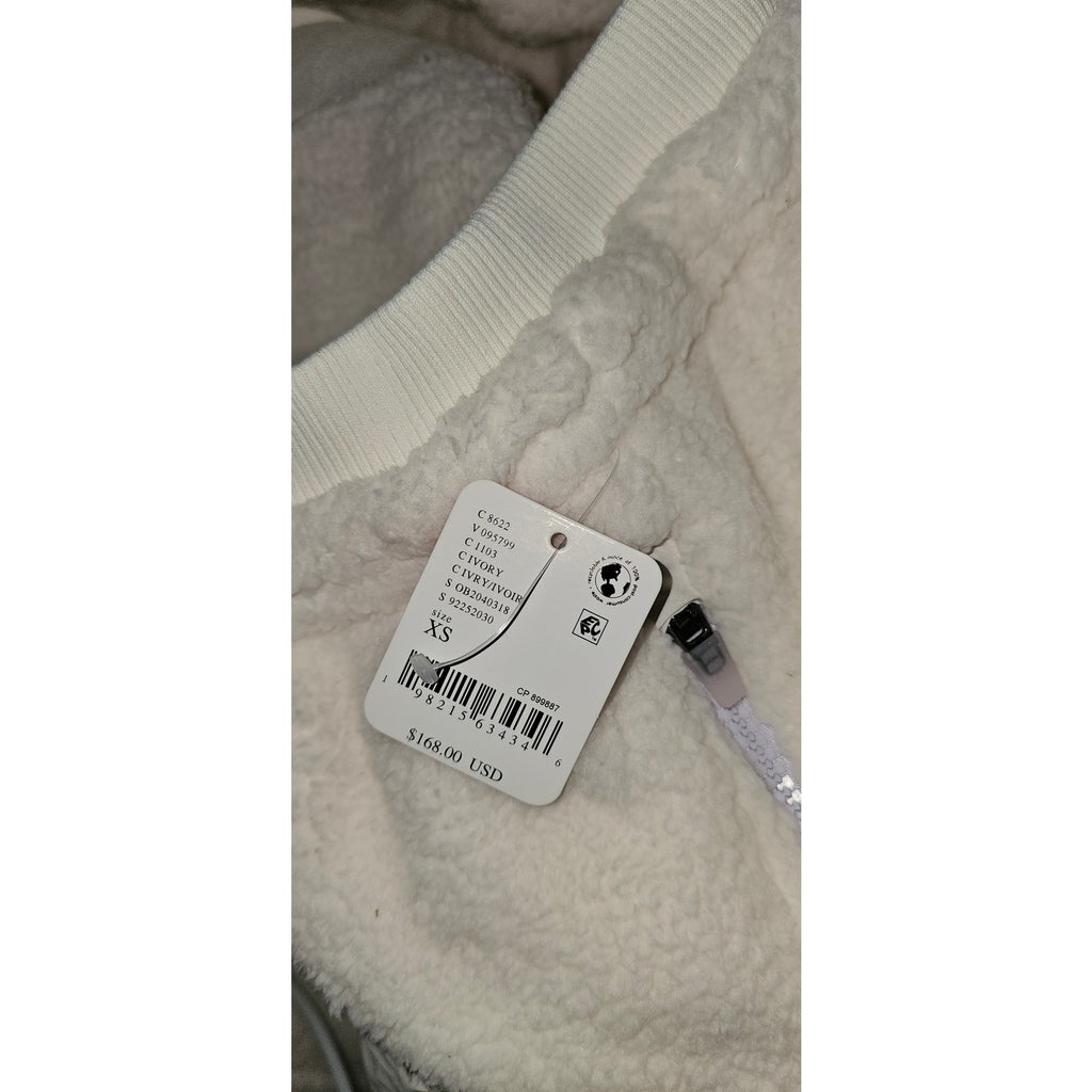 New FREE PEOPLE Sundown Fleece Jogger Style Pants $168 X-SMALL Ivory Sherpa