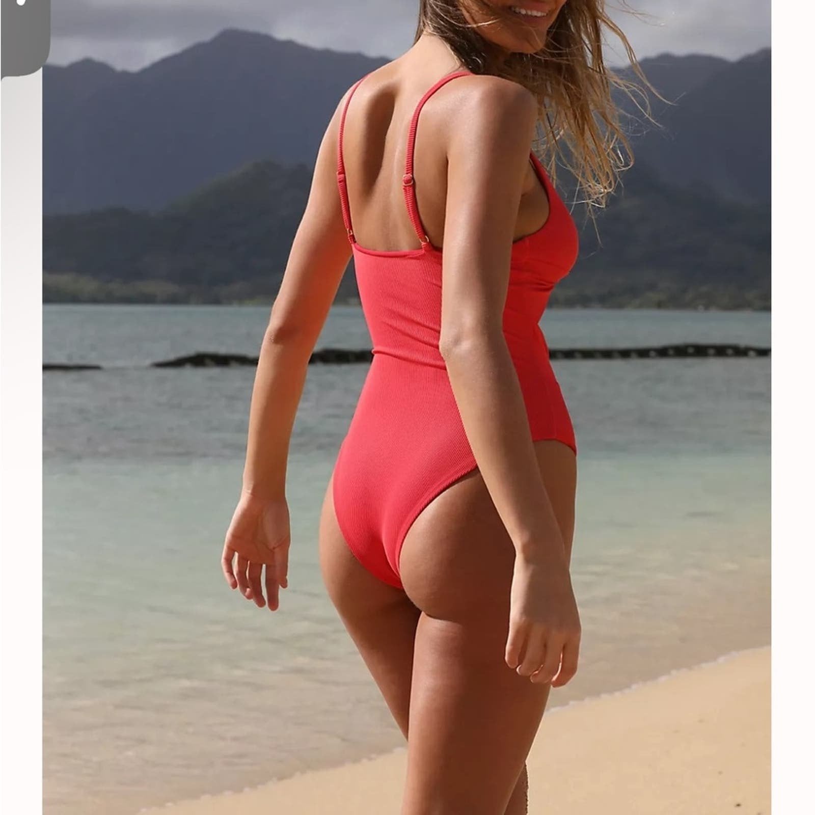 FREE PEOPLE Beach Riot Aviva Rib One-Piece SMALL Hibiscus Free People