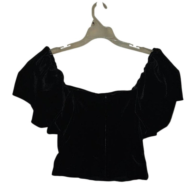 New Anthropologie Hutch Velvet Corset Top $148 SIZE 0P Black Off The Shoulder