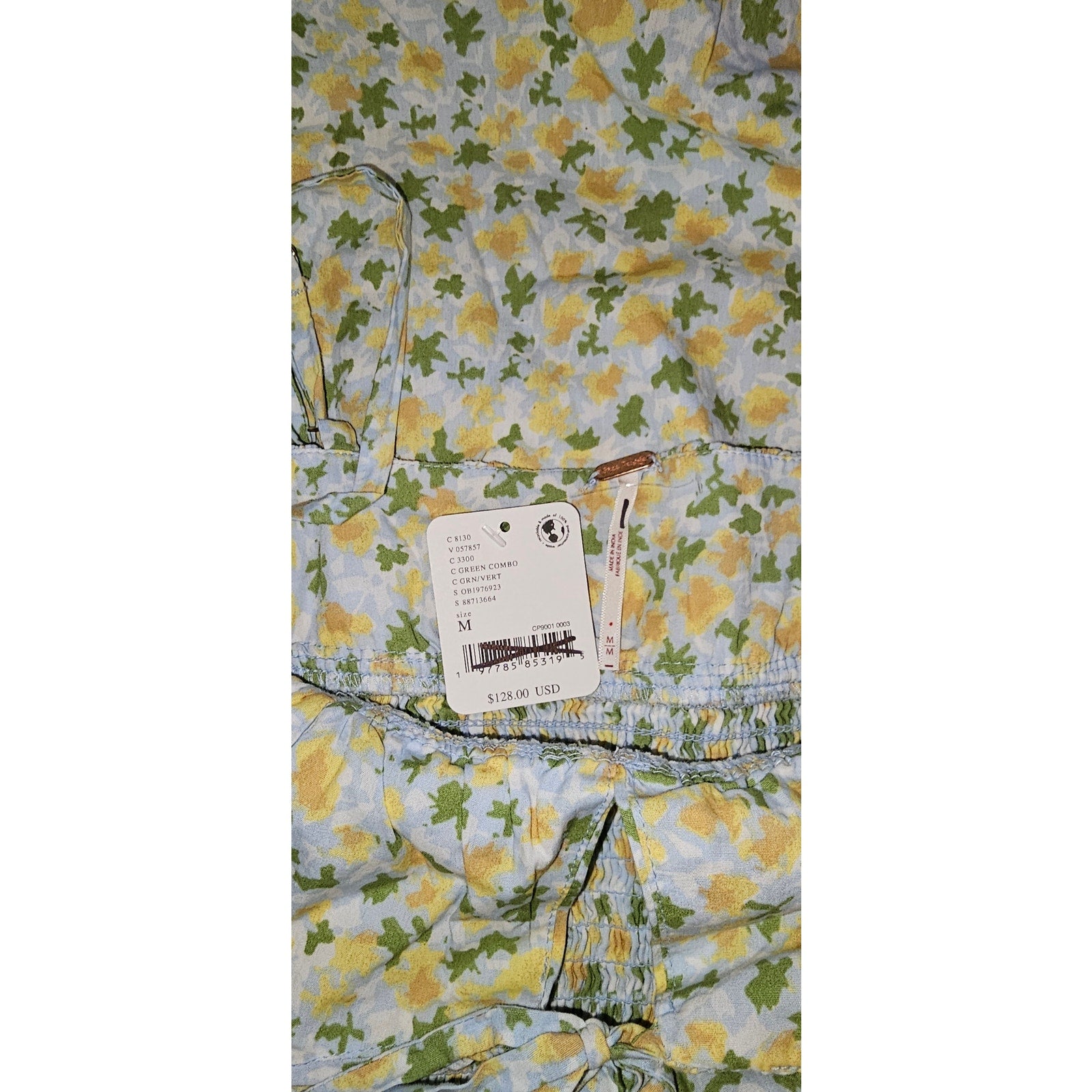 FREE PEOPLE Lavender Daze Floral Midi Dress MEDIUM Green Smock Free People