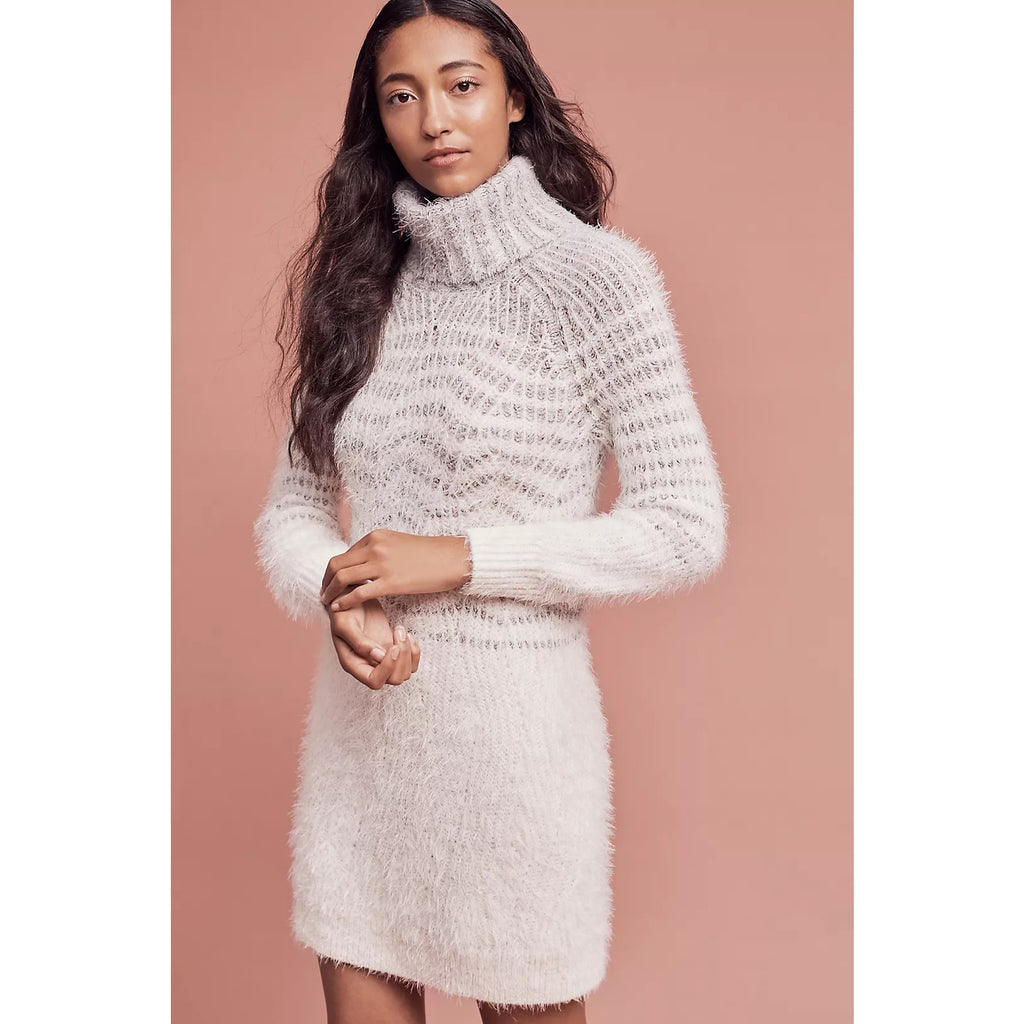 Anthropologie Sleeping Snow Eyelash Sweater Dress
