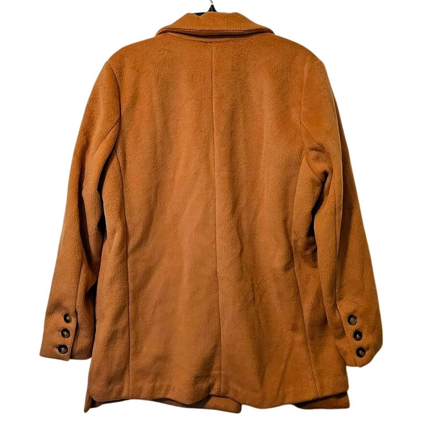 New Free People Mari Solid Peacoat Button Blazer $188 LARGE Terracotta Oversized