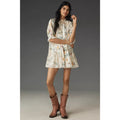 Anthropologie Pilcro Short-Sleeve Mock-Neck Ruffle Mini Dress $168 X-LARGE