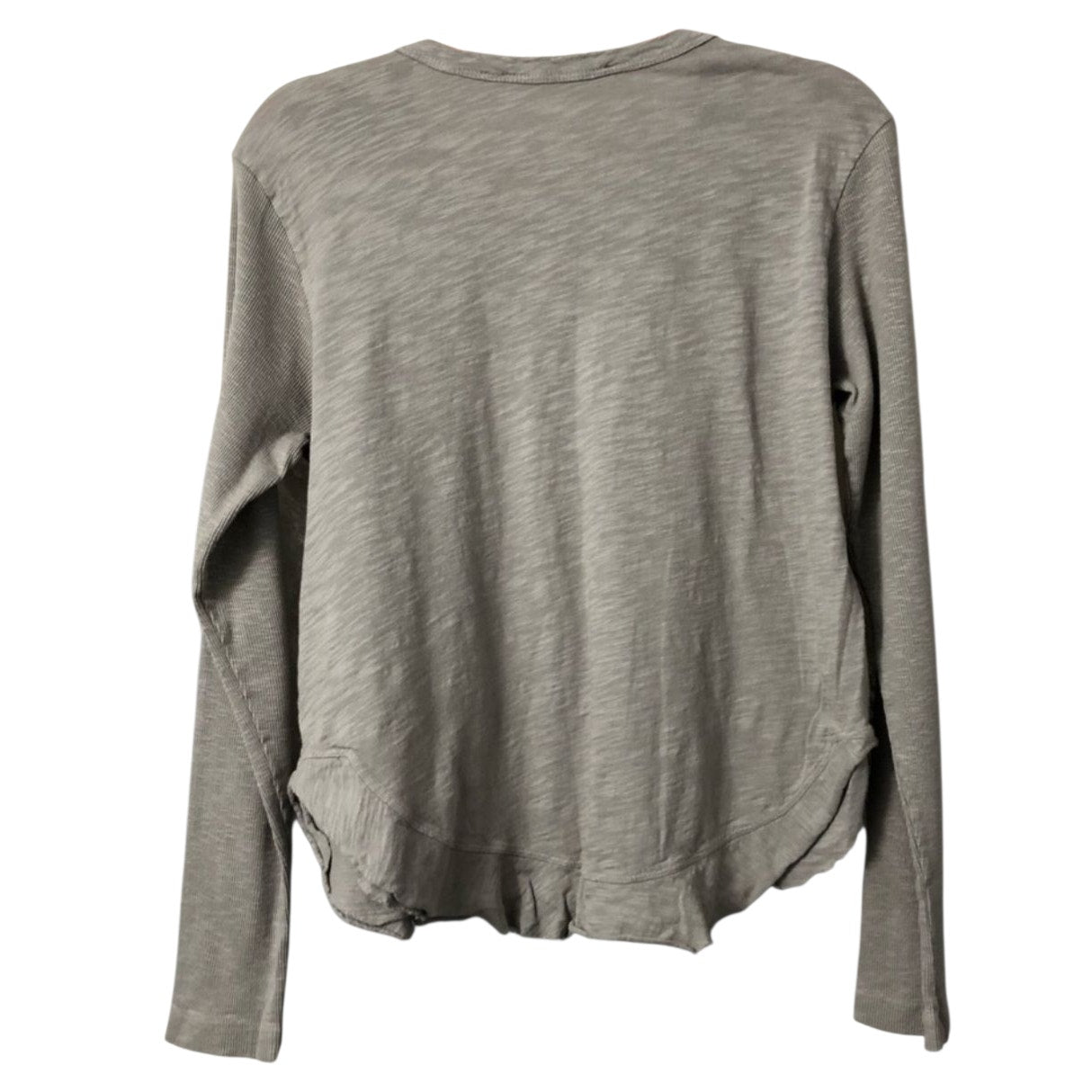 Anthropologie Wilt Ruffle Shirttail Long Sleeve Jersey Tee
