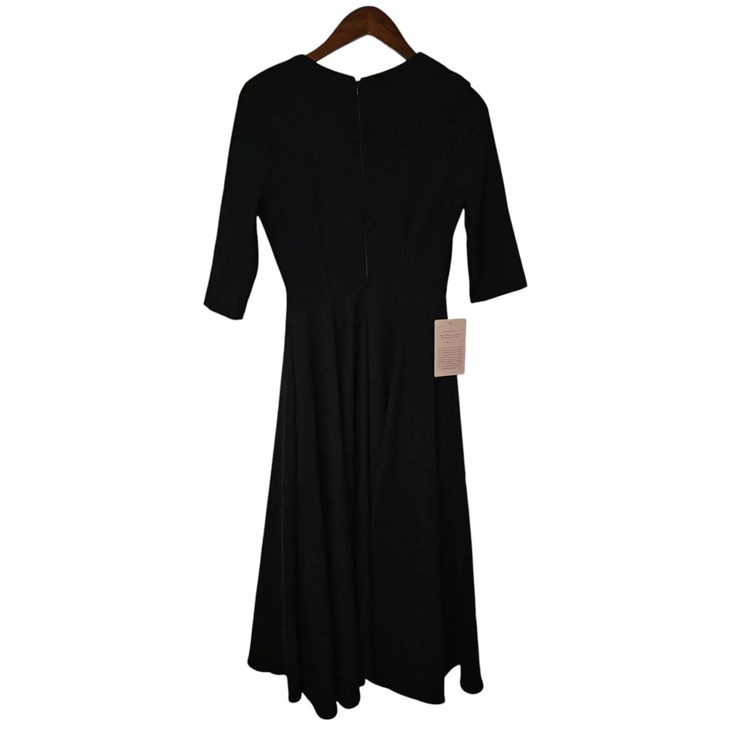 Anthropologie BHLDN Valdis Midi Dress $230 SIZE 2 Black Mother of The Bride