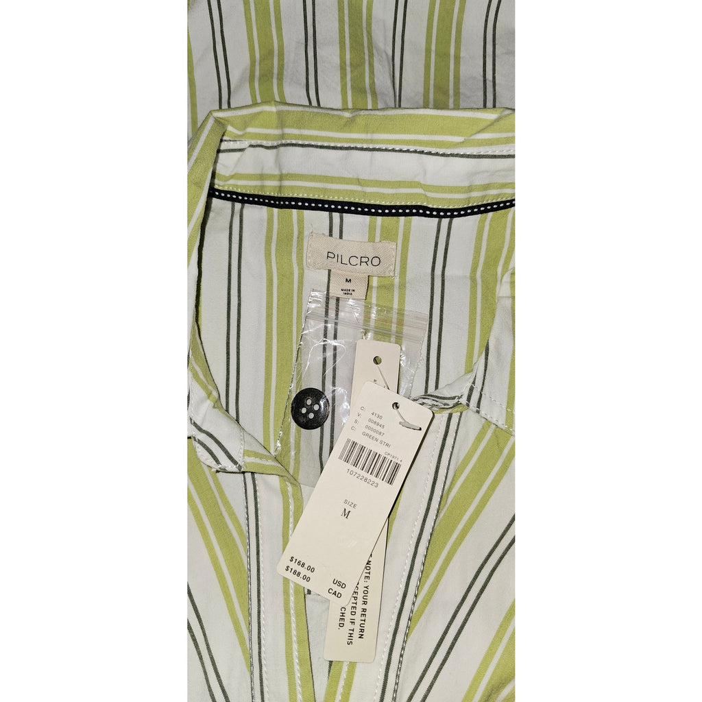 Anthropologie Greer Midi Shirtdress by Pilcro MEDIUM Green Stripe Anthropologie