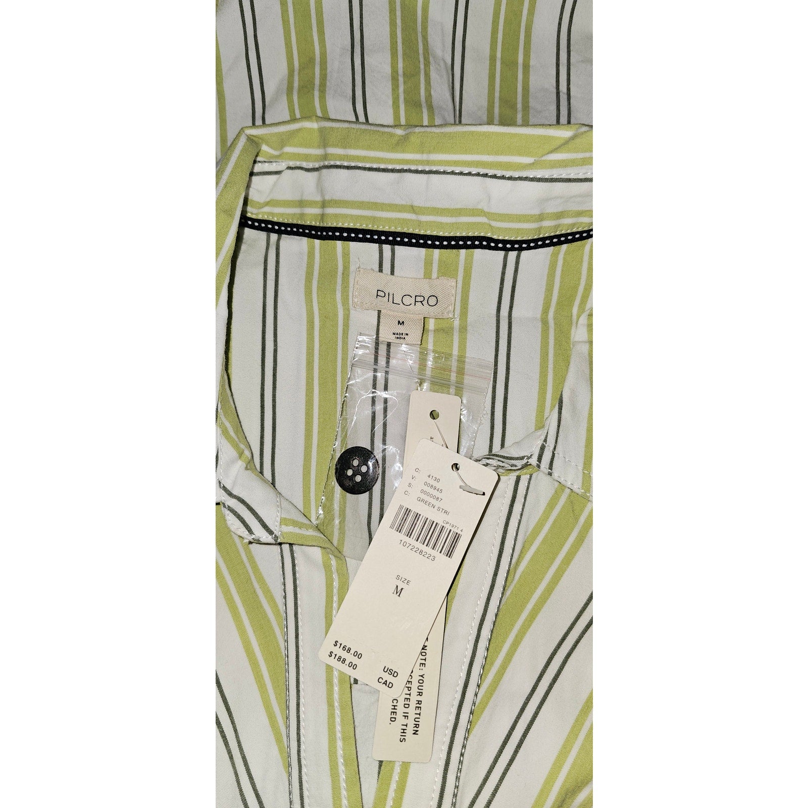 Anthropologie Greer Midi Shirtdress by Pilcro MEDIUM Green Stripe Anthropologie