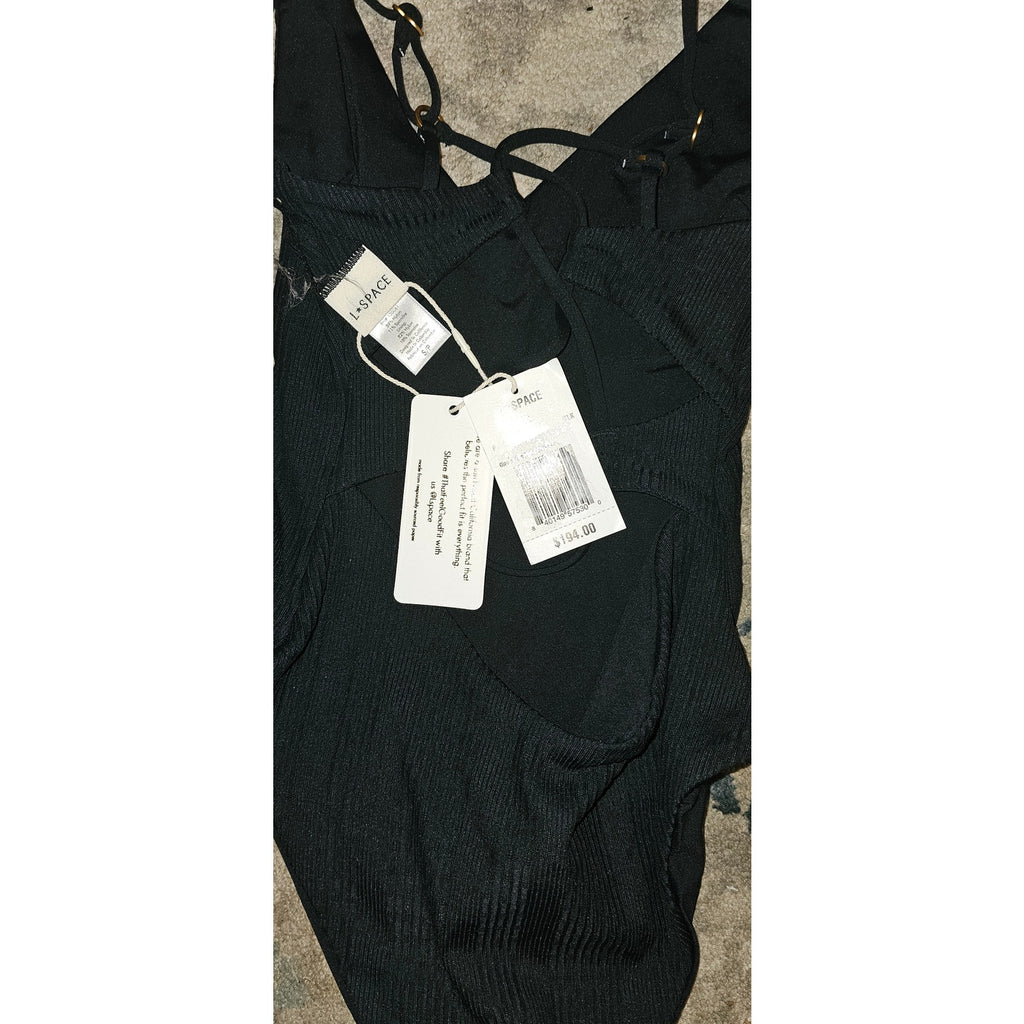 Anthropologie LSPACE Gianna One-Piece Swimsuit $194 SMALL Black