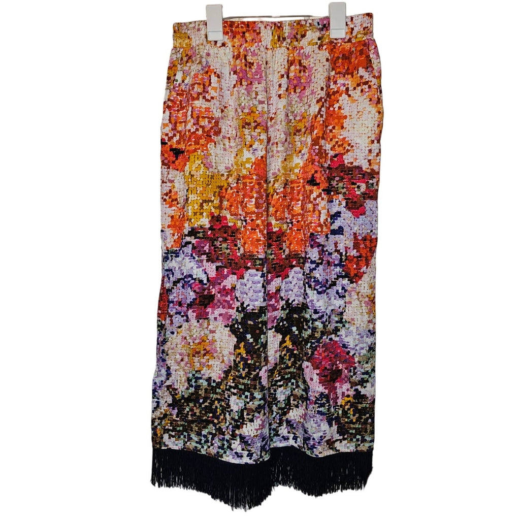 New Anthropologie Kirstin Lamb Fringed Pajama Pants  $98 SMALL Whimsy