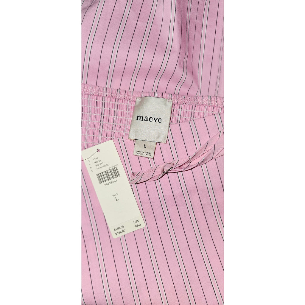Anthropologie Maeve Sleeveless Fitted A-Line Midi Dress LARGE Pink Anthropologie