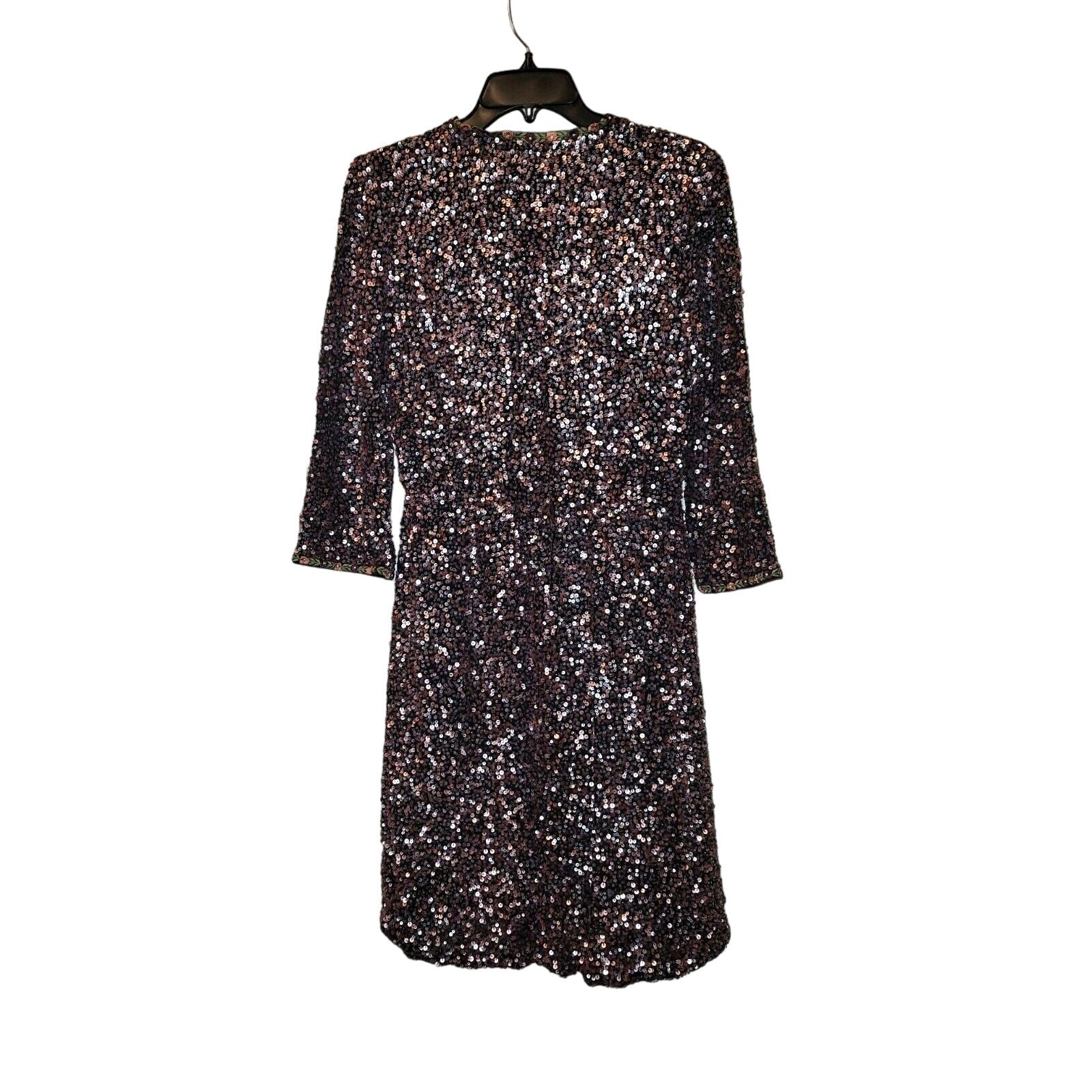 New Anthropologie Sequined Wrap Mini Dress by Varun Bahl $348 Size 2 Purple