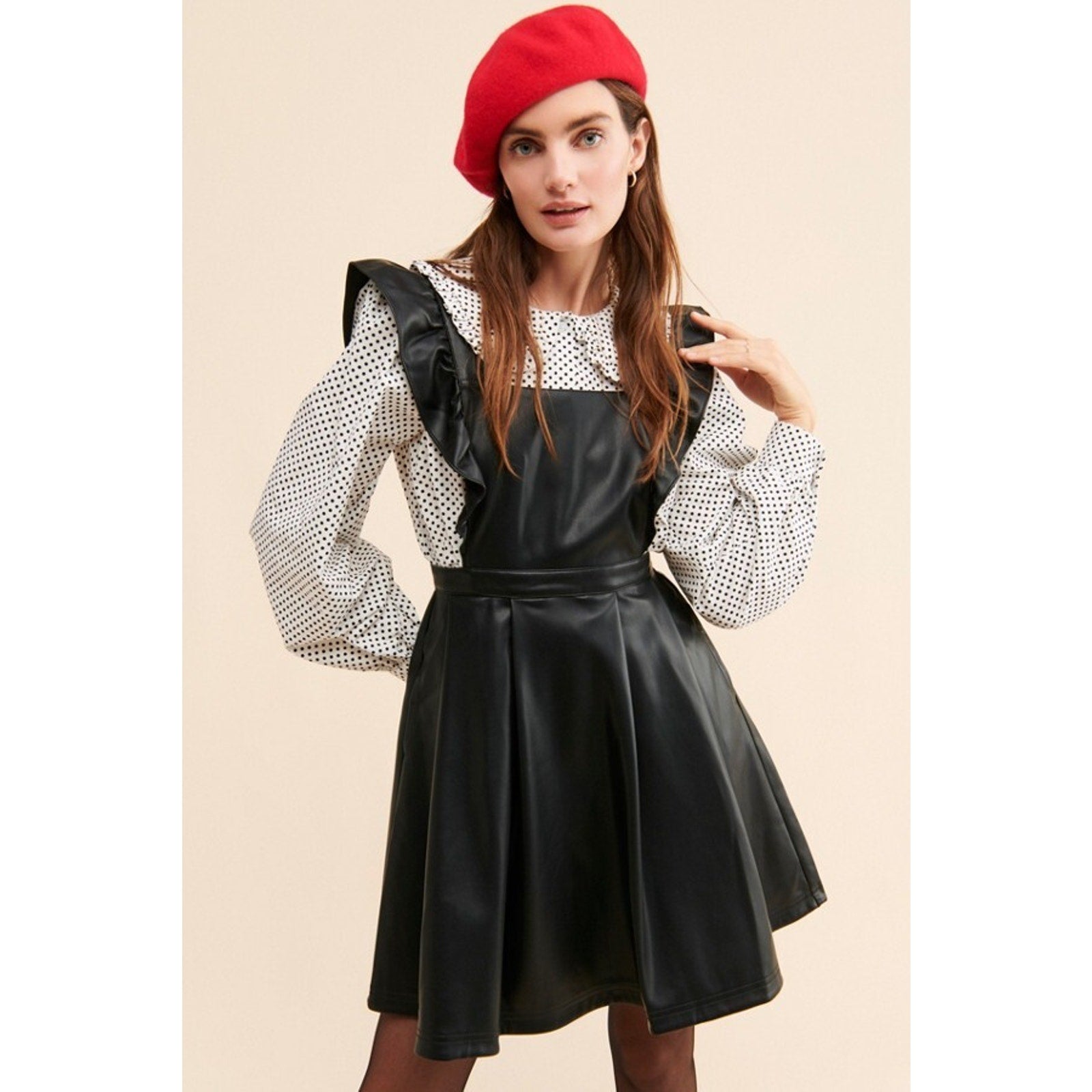 New Anthropologie Maeve Faux Leather Mini Dress Size 4