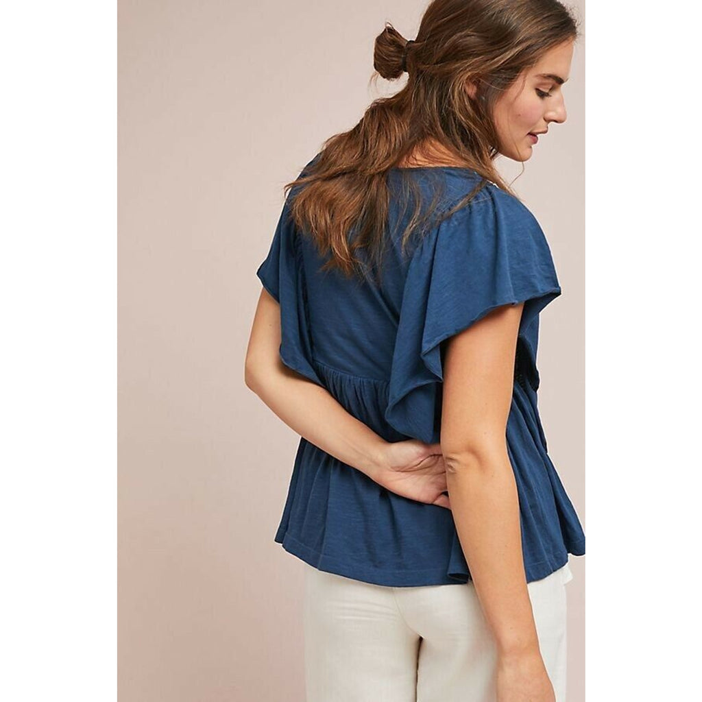 Anthropologie Daphne Embroidered Floral Top