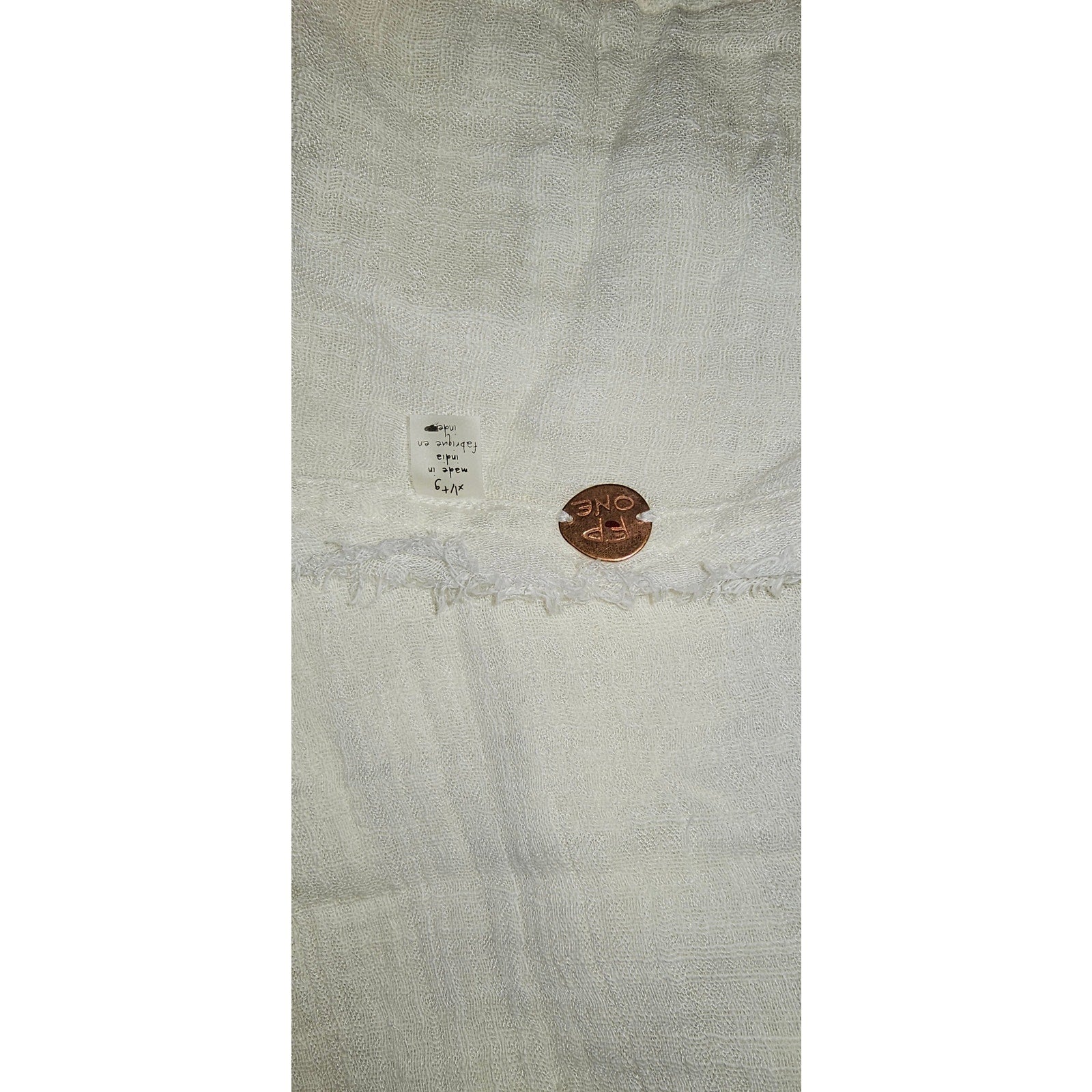 Free People FP One Naya Romper X-LARGE Alabaster Textured Wooven Free People