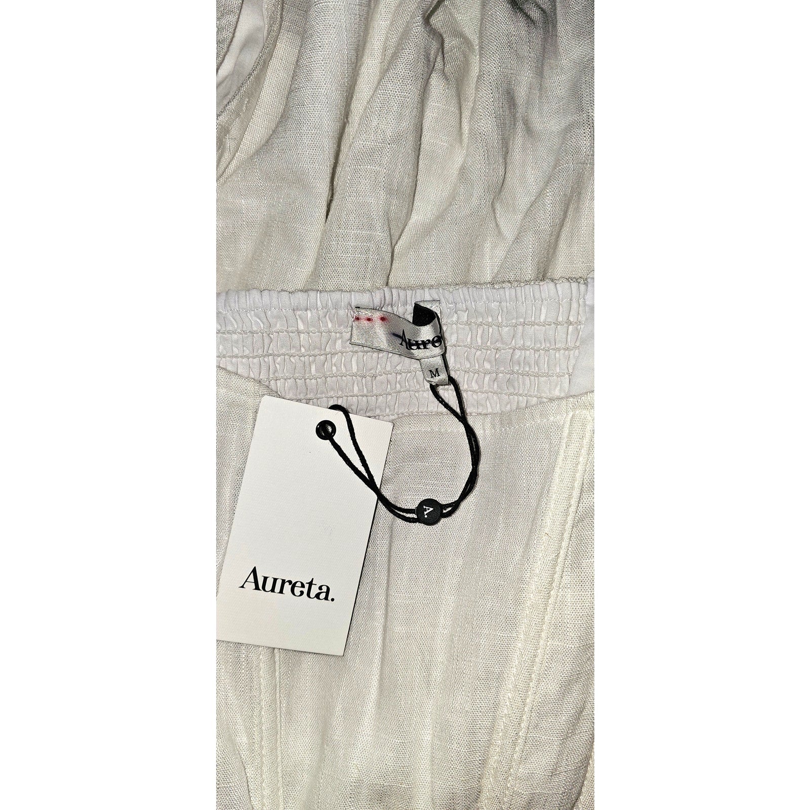 Anthropologie Aureta Fit & Flare Corset Mini Dress $198 MEDIUM White Smocked