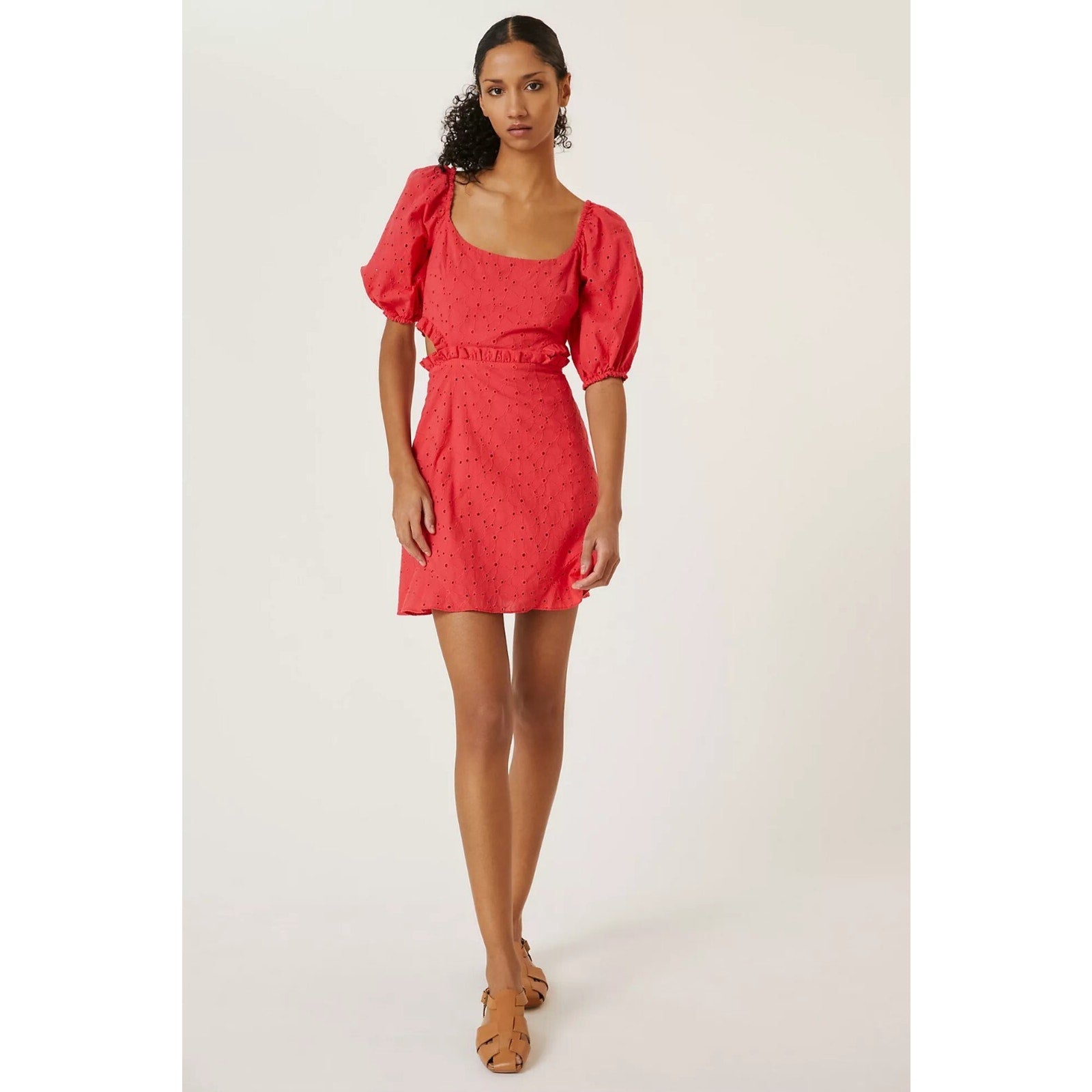 NEW Anthropologie Hutch Puff-Sleeve Cut-Out Mini Dress Size 8