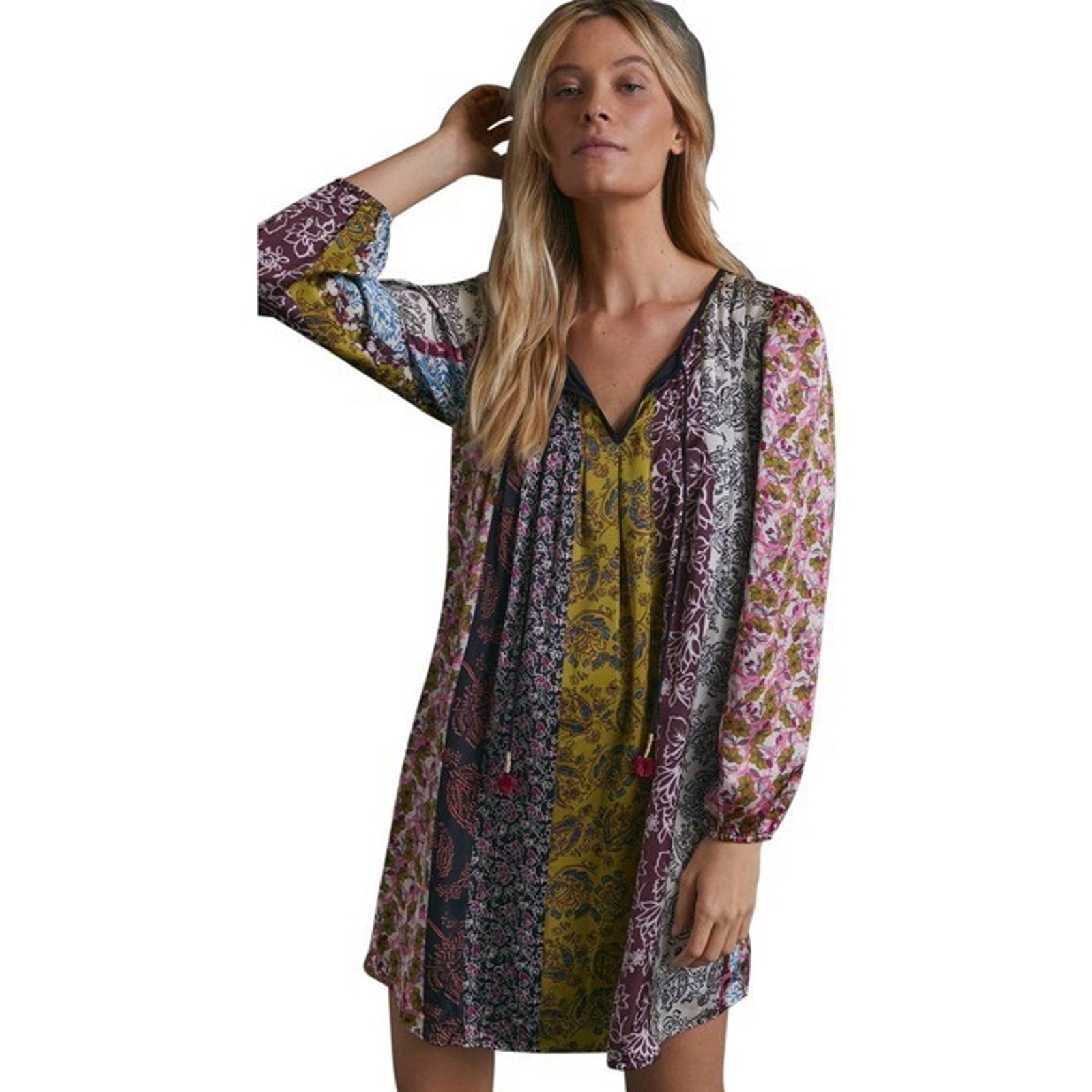 NEW Anthropologie Multicolor Daniel Rainn Adela Tunic Casual Floral Dress Sz S