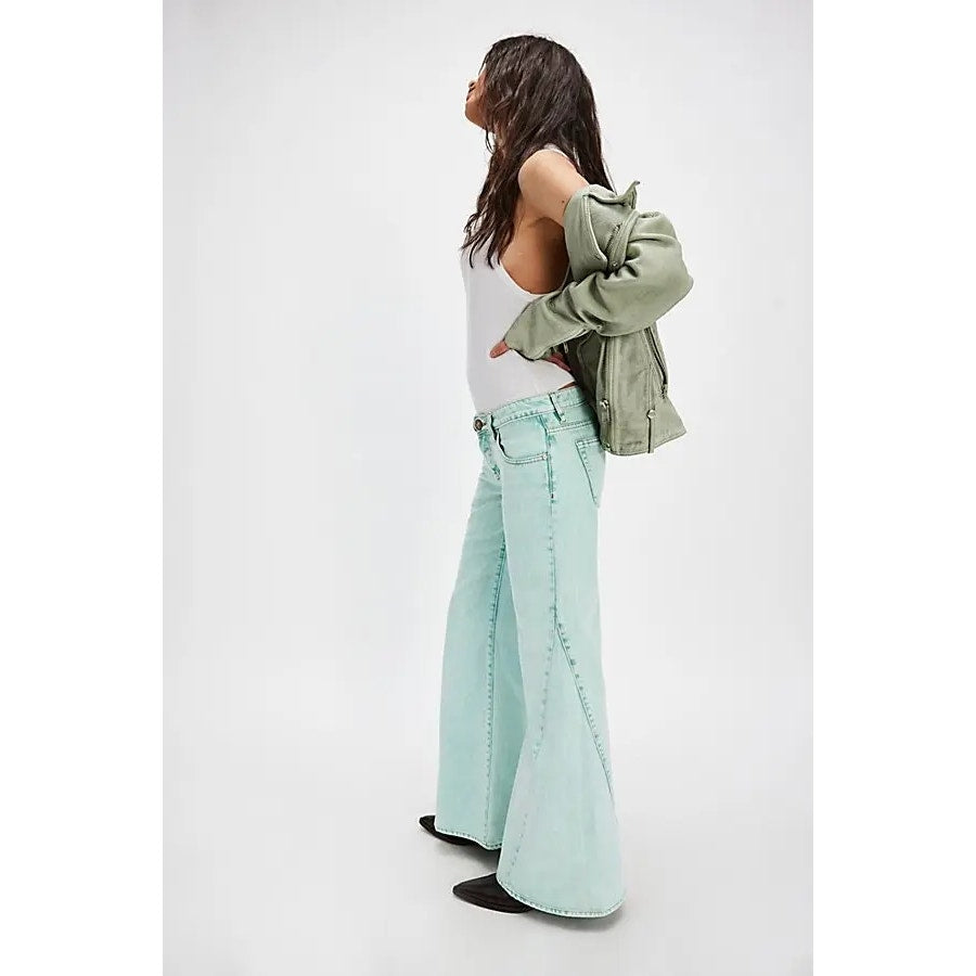 Free People OneTeaspoon Johnnies Low-Waist Wide-Leg Jeans