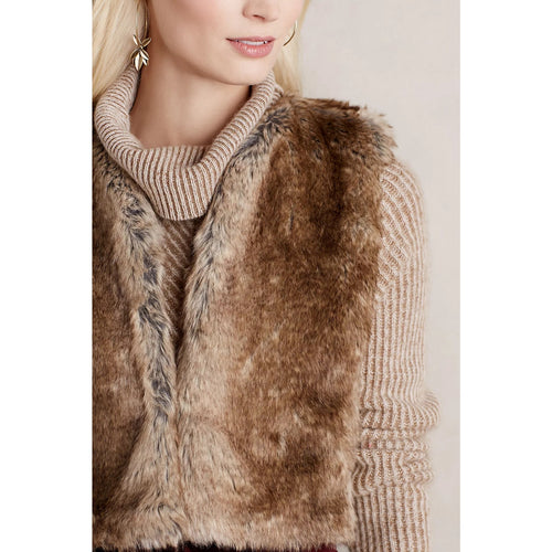 Anthropologie Artio Faux-Fur Leather Vest