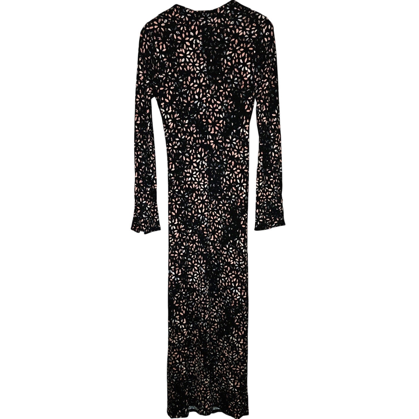New Free People Shayla Wrap Midi Dress $128  X-SMALL  Black Combo