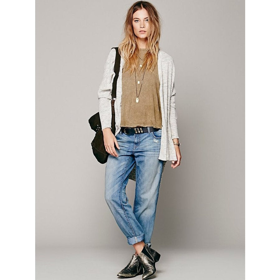 Free People Ribbed Oversized Lightweight Knit Cardigan