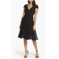 New Dress the Population Corey Dress $198 XS Black LBD Midi Sultry Evening Wear