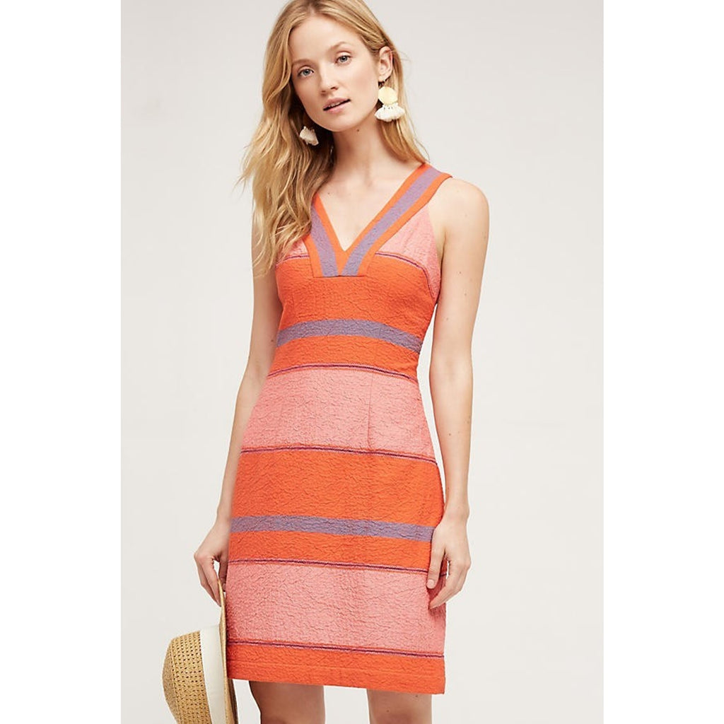 NEW Anthropologie $168 Sorbet Stripe Shift Dress HD in Paris Size 6 Mini