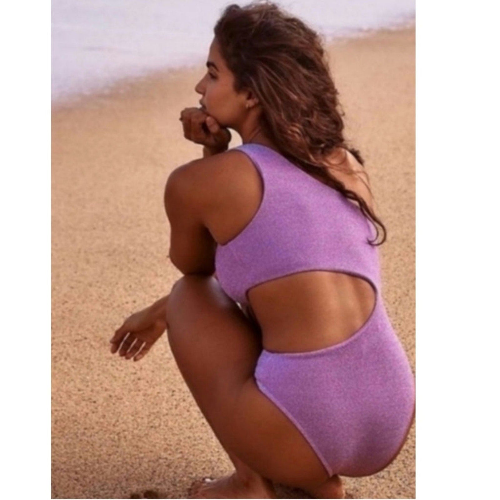 Free People Beach Riot Celine Shine One-Piece SMALL Sugar Plum Free People