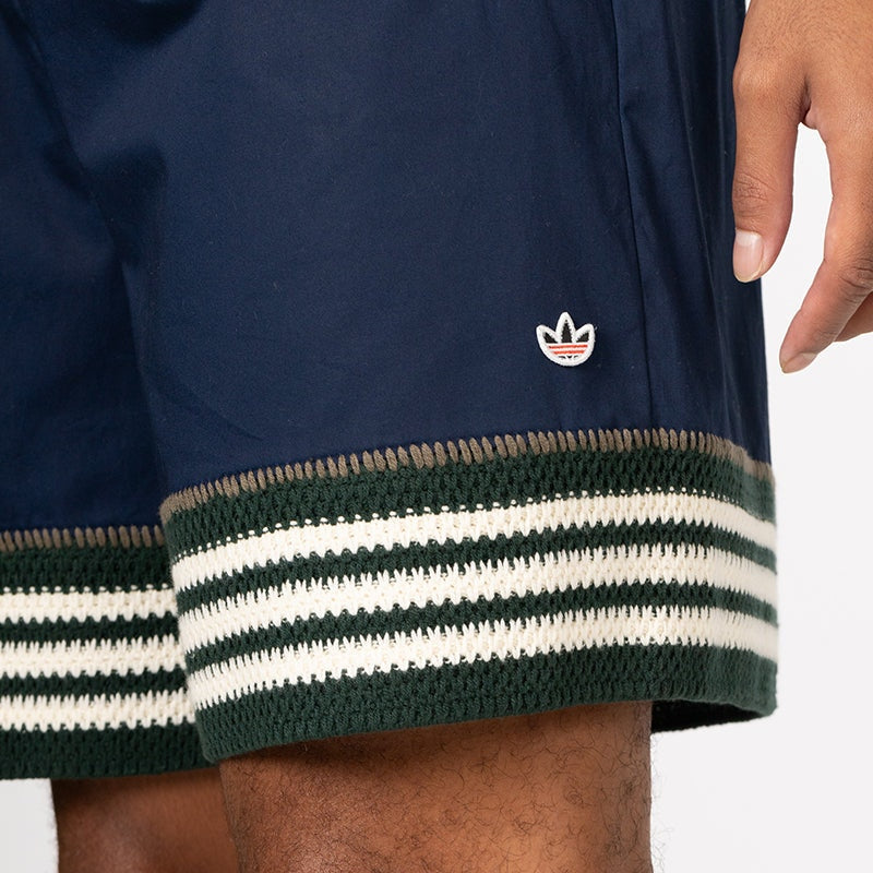 Adidas x Clot Woven Shorts Medium Night Indigo Crochet Trim Unisex adidas