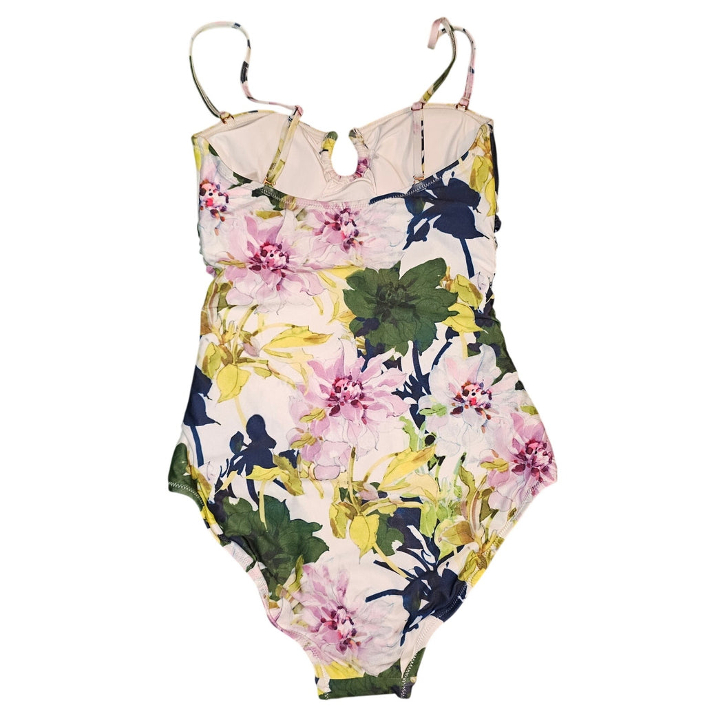 Anthropologie Ruched Seaside One-Piece Swimsuit SMALL Removable Straps Anthropologie