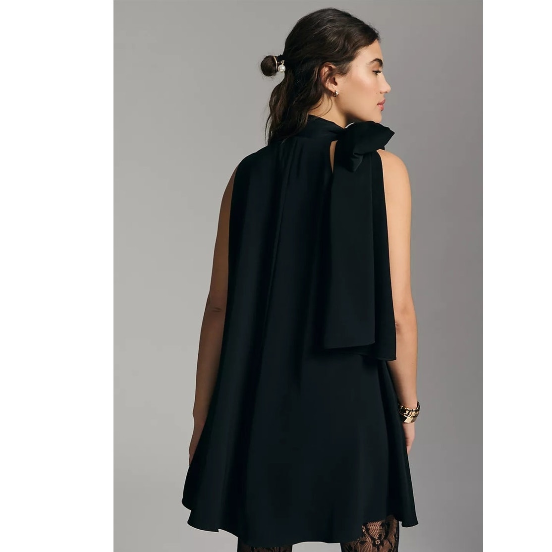 New Anthropologie Black Halo Eve Sleeveless Mock-Neck Dress $399 MEDIUM Black