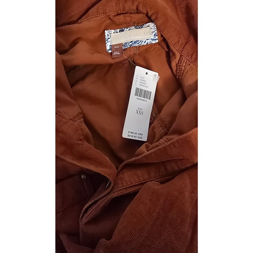 New Anthropologie Pilcro Corduroy Duster $188 (XXS) SMALL Copper Button Front