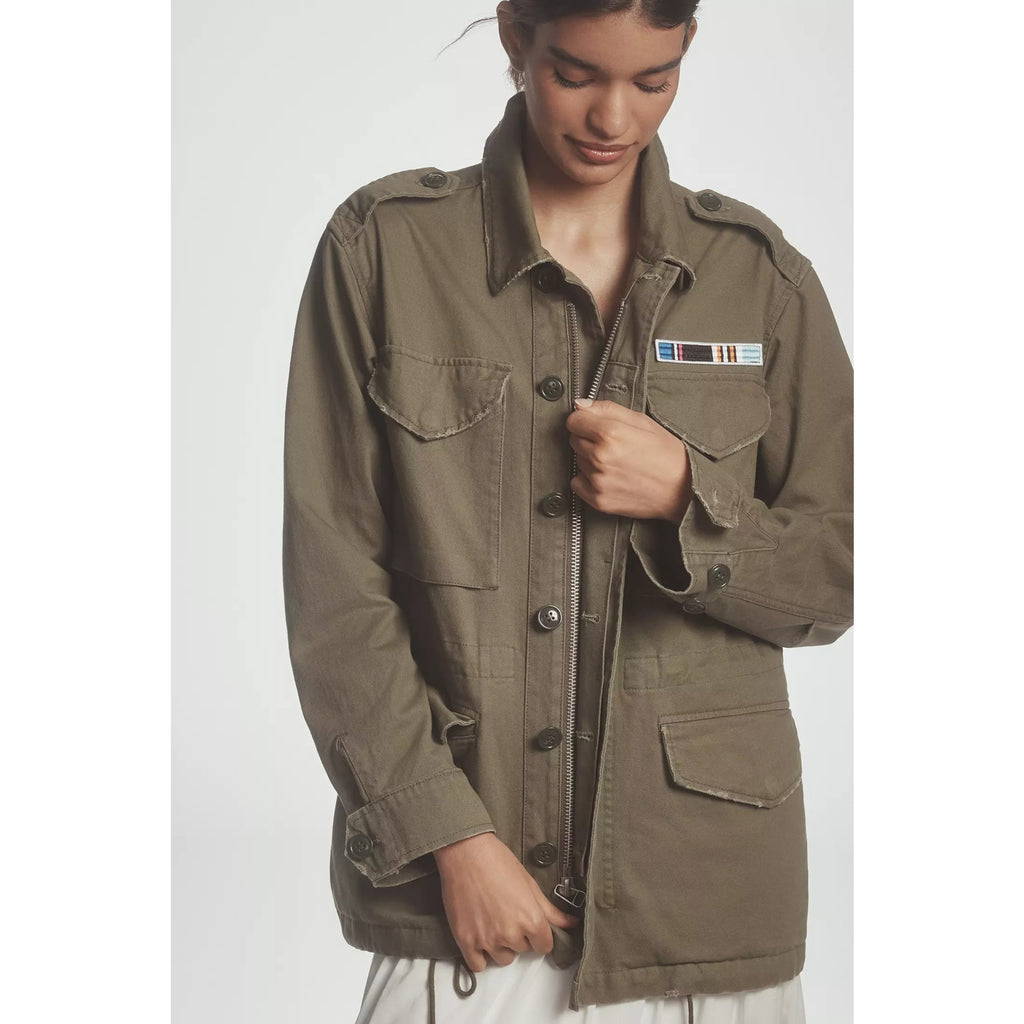 New Anthropologie by Pilcro Cotton Utility Jacket $178 X-Small (S) Olive Green