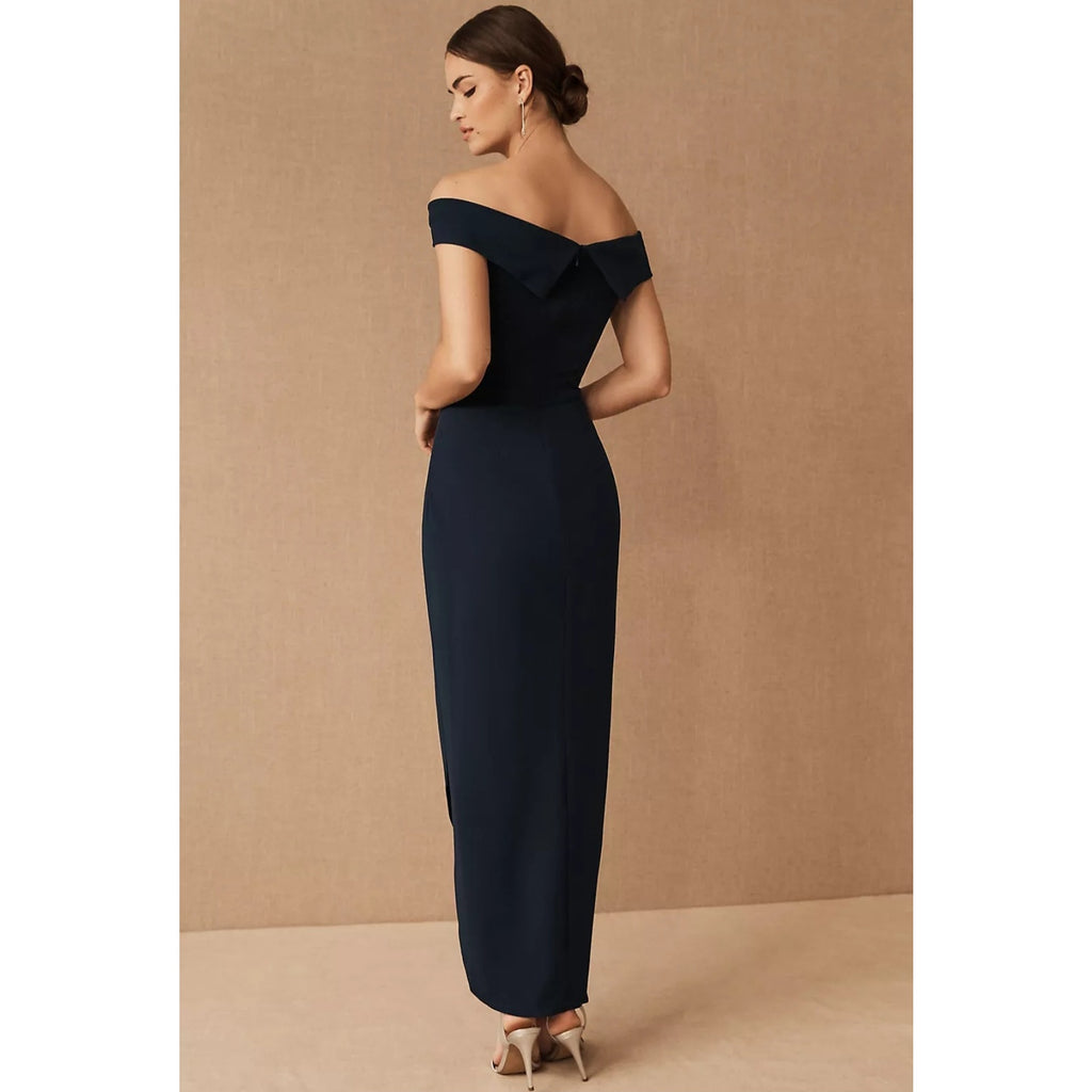 New Anthropologie BHLDN Thompson Dress OFF-THE-SHOULDER $168 SIZE 14 Blue