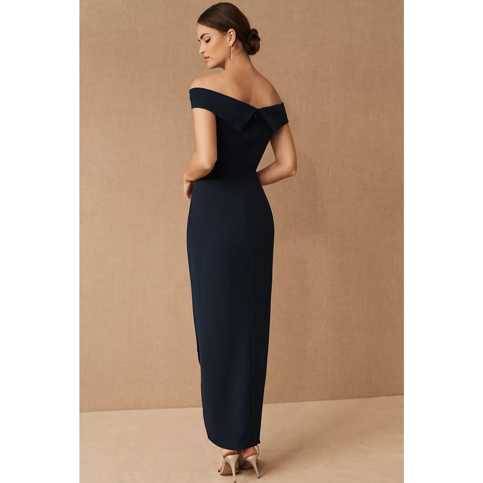 New Anthropologie BHLDN Thompson Dress OFF-THE-SHOULDER $168 SIZE 14 Blue