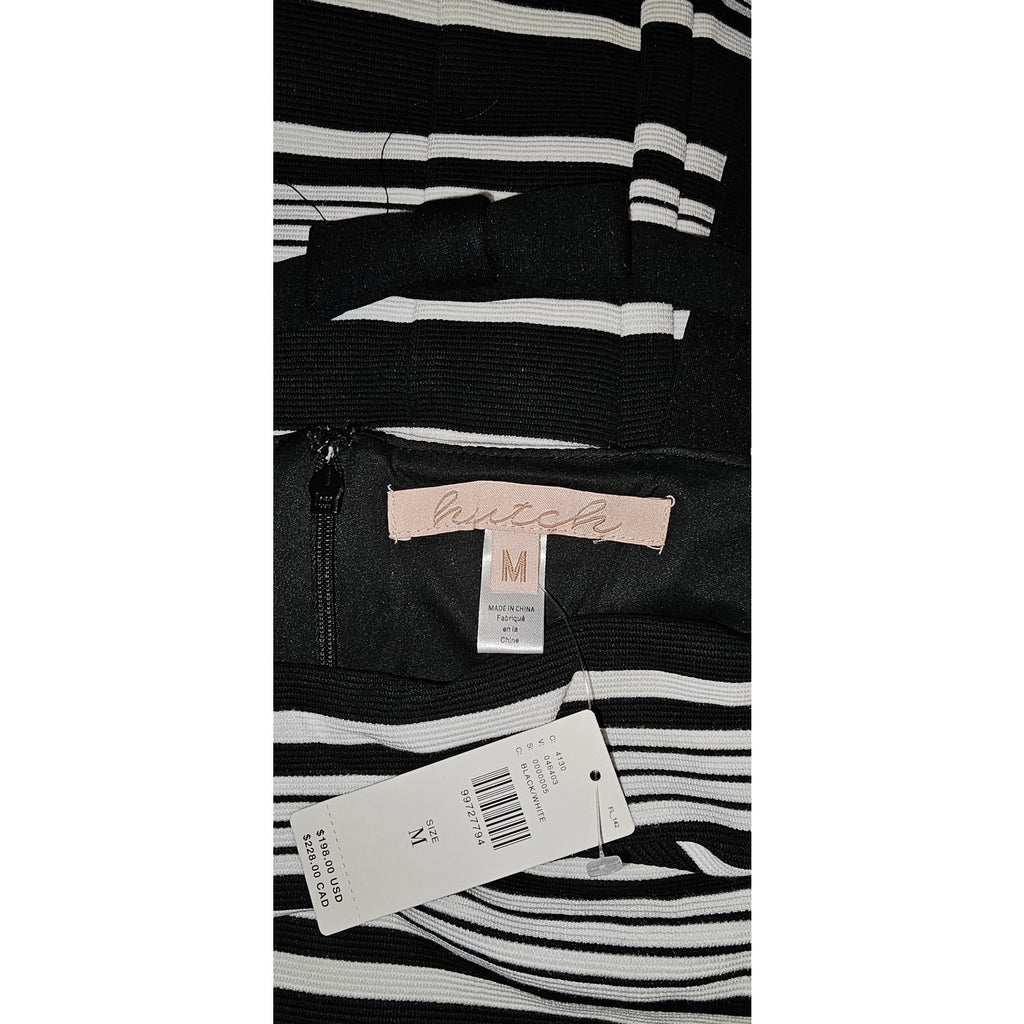 Anthropologie Hutch Sleeveless Square-Neck Knit Mini Dress MEDIUM B&W Anthropologie