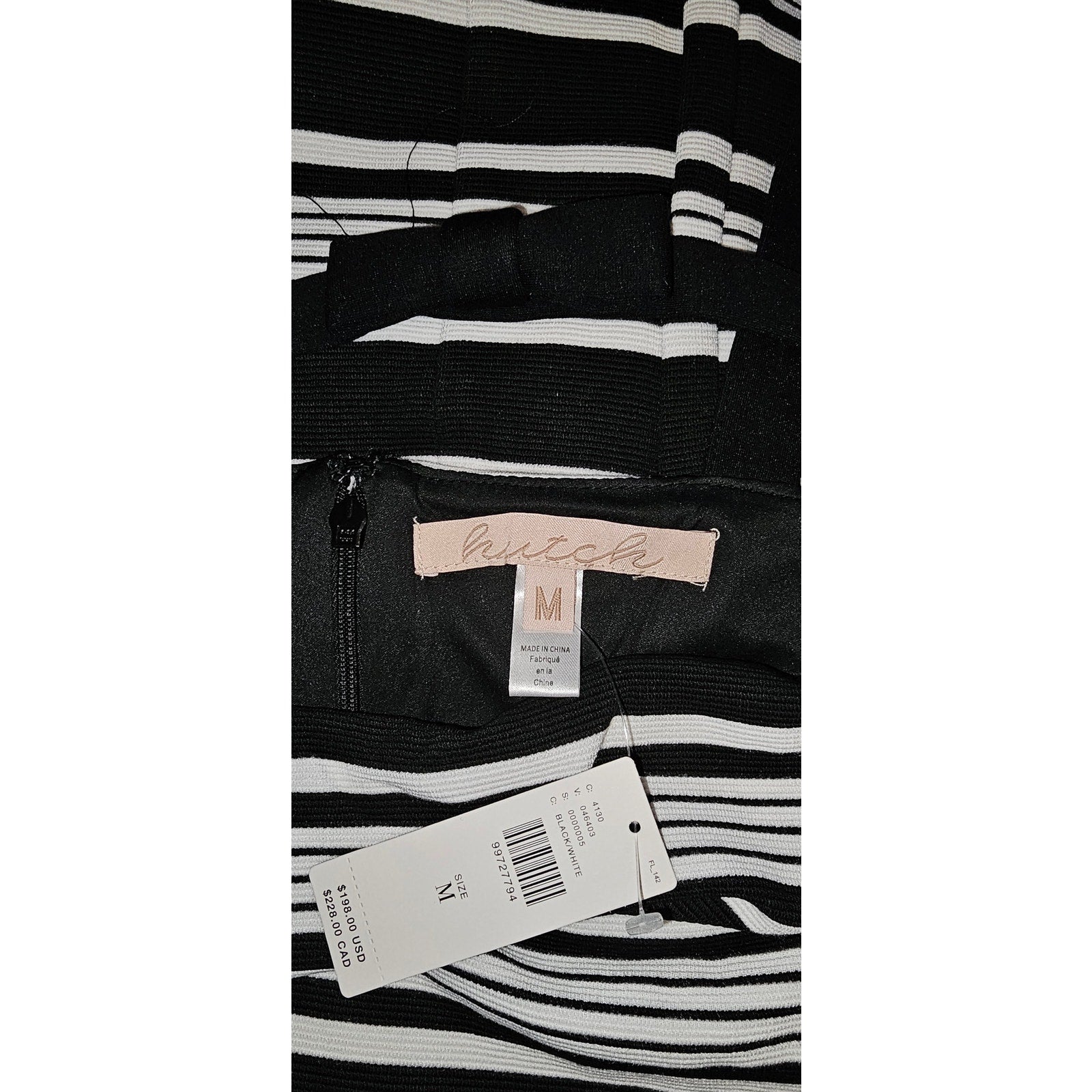 Anthropologie Hutch Sleeveless Square-Neck Knit Mini Dress MEDIUM B&W Anthropologie