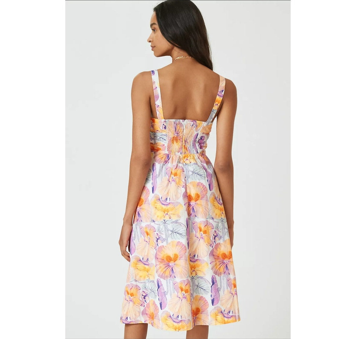 New Anthropologie Cecilia Pettersson Tie-Front Midi Dress SIZE 6 Yellow Floral