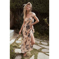 New Free People Forget Me Not Boho Floral Smocked Midi Dress $128 Small Peach