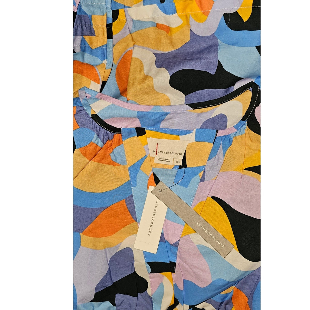Anthropologie The Somerset Maxi Dress $168 XXS Orange Abstract