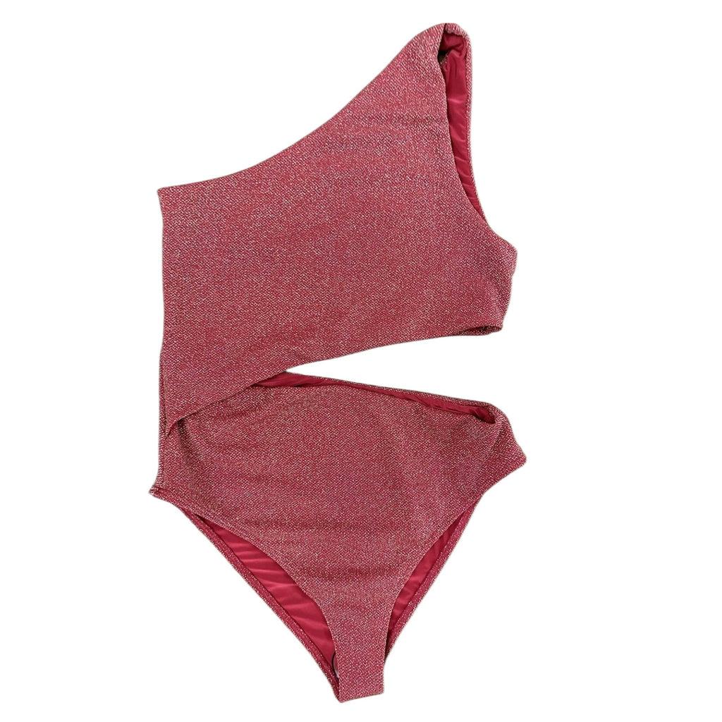 Free People x Beach Riot Celine Shine One-Piece MEDIUM Glitter Red Free People