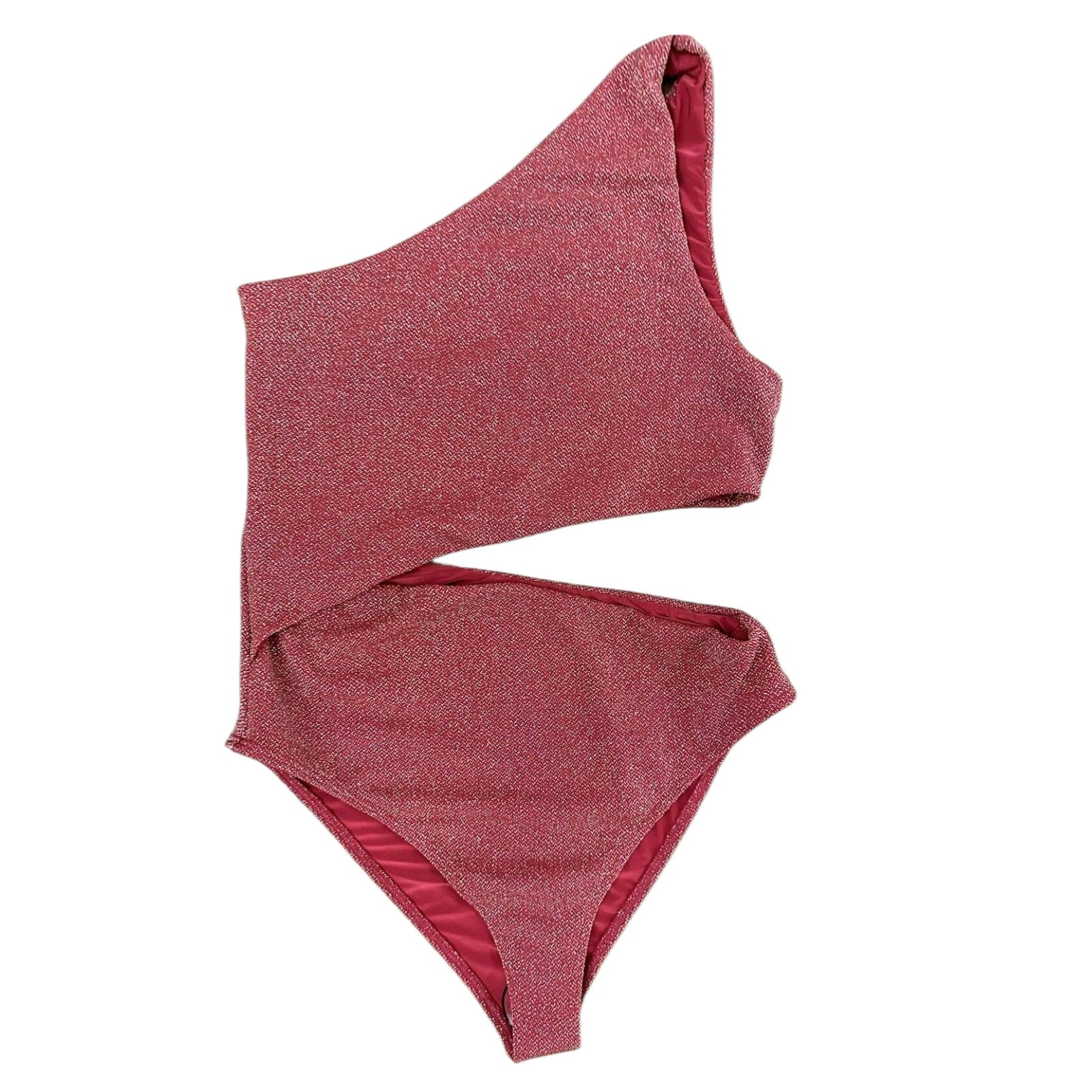 Free People x Beach Riot Celine Shine One-Piece MEDIUM Glitter Red Free People